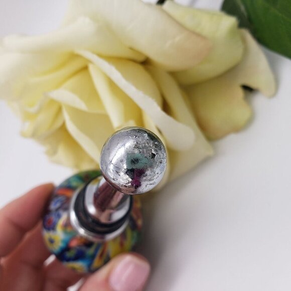Vintage 1980's Handblown Murano Millefiori Art Glass Wine Bottle Stopper - Picture 7 of 10